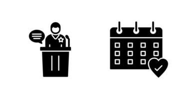 Debate and Calendar Icon vector