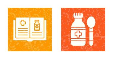 Medical Book and Syrup Icon vector