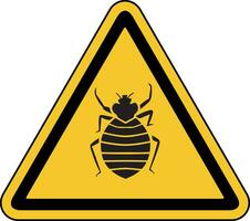 caution sign - area infested with bed bugs vector