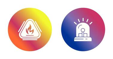 Caution Fire and Siren Icon vector