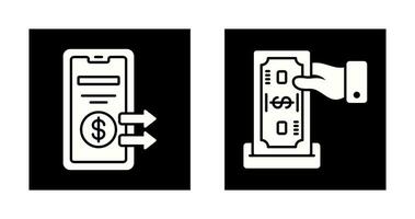 depositar y transferir icono vector