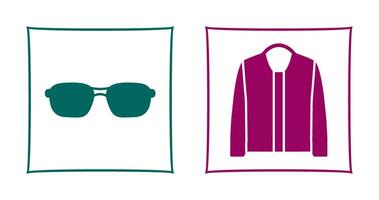 lentes y chaqueta icono vector