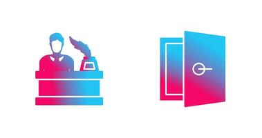 magistrado y puerta icono vector