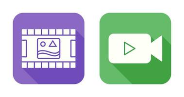imágenes carrete y vídeo icono vector