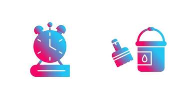 Paint Brush and Alarm Clock Icon vector