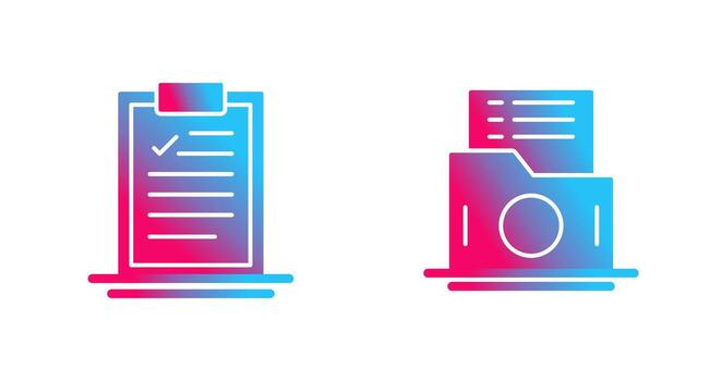 Clipboard and List Folder Icon vector
