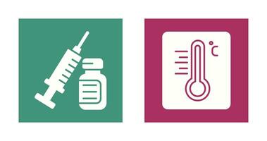 Syringe and Thermoimeter Icon vector