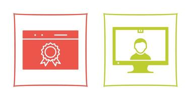 web award and video communication  Icon vector