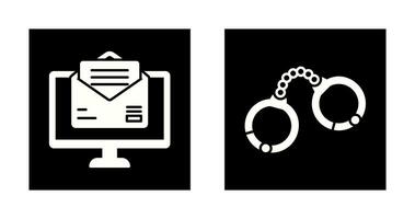 Mail and Handcuffs Icon vector