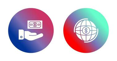 Money and Globe Icon vector