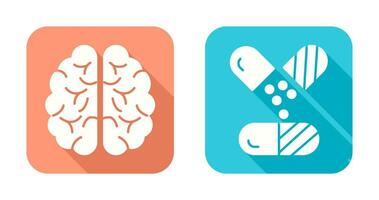 Brain and Capsule Icon vector