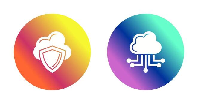 Cloud Computing and Shield Icon vector