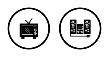 antiguo televisión y estéreo icono vector