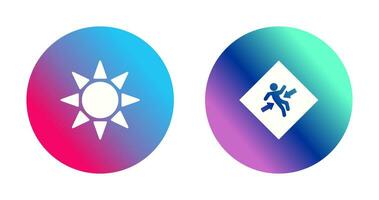 UV radiation and crush zone  Icon vector