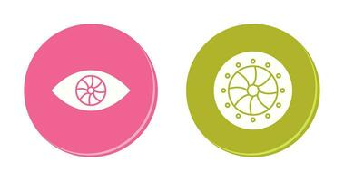 eye and optical diaphram Icon vector
