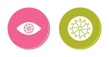 eye and optical diaphram Icon vector