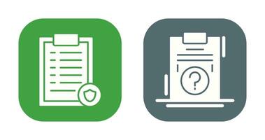 List Protection and Question Icon vector