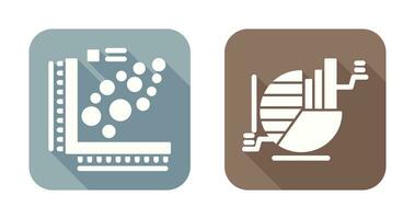 Plot and Pie Chart Icon vector