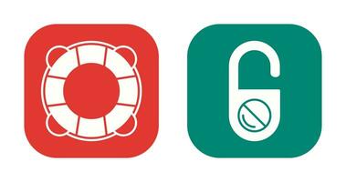 Life Preserver and Do Not Disturb Icon vector