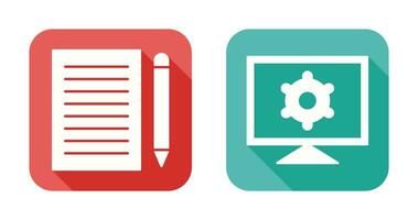 write feedback and computer settings Icon vector