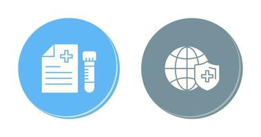 Blood Test and global Icon vector