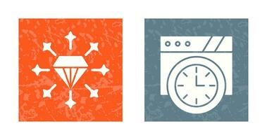 diamante y pared reloj icono vector