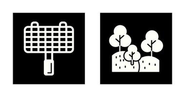 Grill and Forest Icon vector