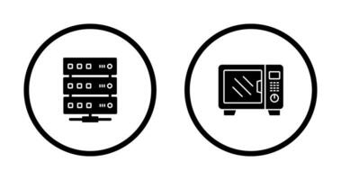 Server and Microwave Icon vector