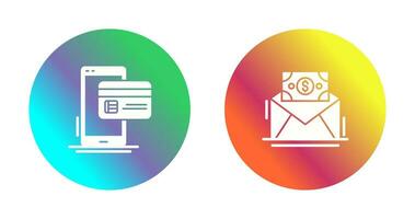 Cashless Payment and Mail Coin Icon vector