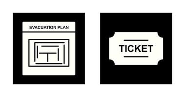 evacuación plan y Entradas icono vector