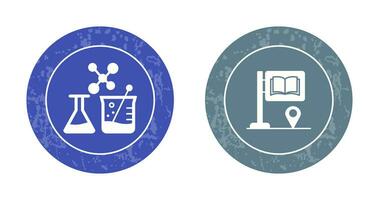 Sign Board and Chemistry Icon vector