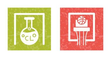 Flask and Basketball Icon vector