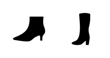 Boots with Heels and Long Boats Icon vector