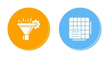 Filtering and Table Data Icon vector