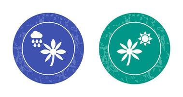 Flower with rain and Flower  Icon vector