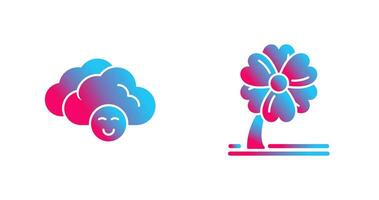 Cloudy and Clover  Icon vector