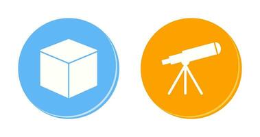 cubic design and telescope Icon vector