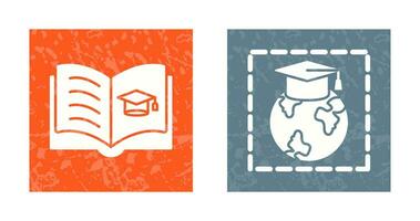 Open Book and Earth Icon vector