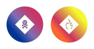 poisonous gas and Danger of flame  Icon vector