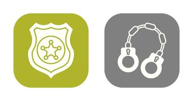 Police shield and Handcuff Icon vector