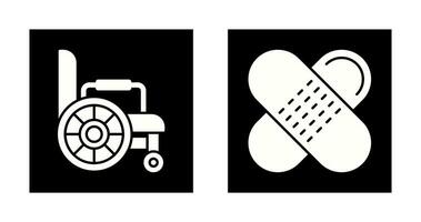 Wheelchair and Bandage Icon vector