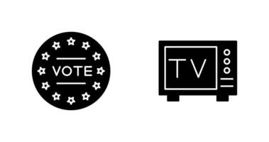 votar y televisión icono vector