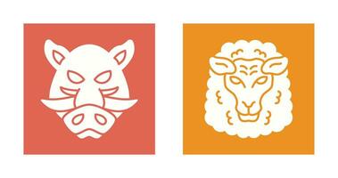 Sheep and Boar Icon vector