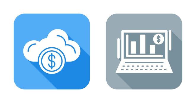 Cloud Computing and Bar Chart Icon vector