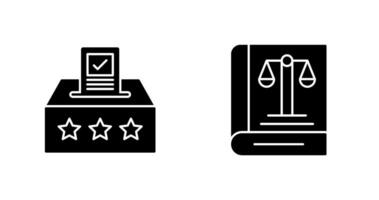 votación y libro icono vector