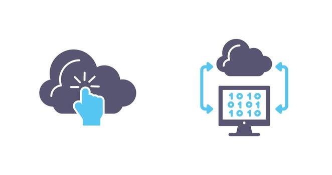 Cloud Computing and Cloud Coding Icon vector