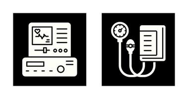 electrocardiograma y sangre presión calibre icono vector