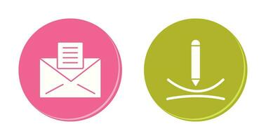 email documents and draw curve Icon vector