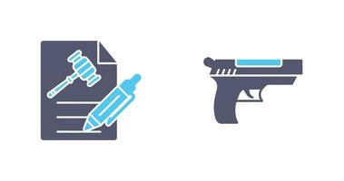 File and Gun Icon vector