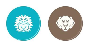 Hedgehog and Dog Icon vector